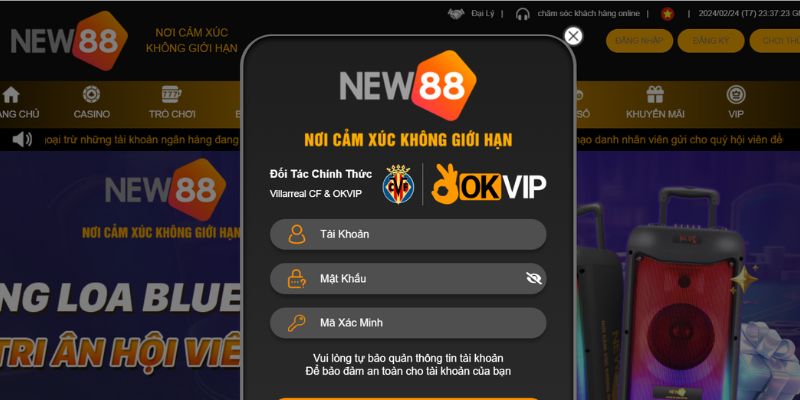 Hướng dẫn thực hiện đăng nhập New88